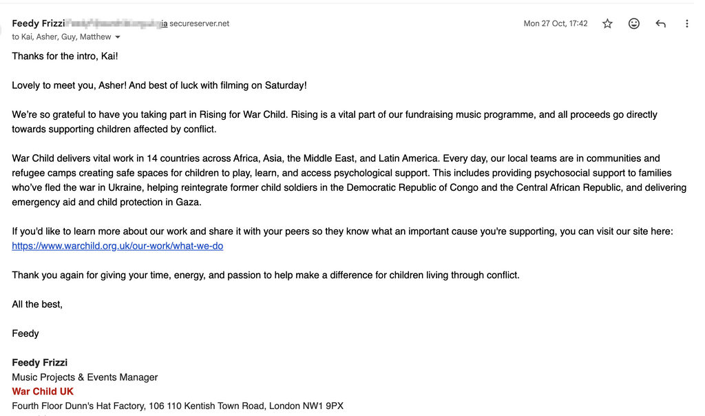 Asher One Two - free online gig - available from 12th Jan